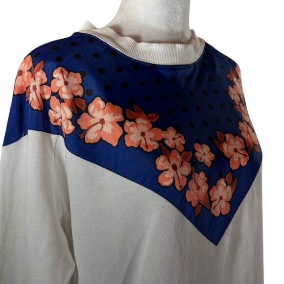 Scotch & Soda Les Tropiques Floral V-Panel Cotton Sweatshirt Medium - Picture 12 of 12